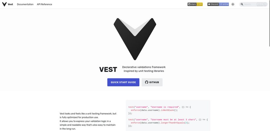 Vest - Declarative validations framework